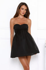 Sunset Wanderlust Strapless Mini Dress Black