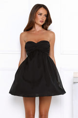 Sunset Wanderlust Strapless Mini Dress Black