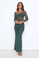 Heated Soul Off Shoulder Maxi Dress Teal