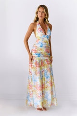 Coral Reef Beauty Halter Maxi Dress Multi