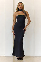 BASE Contour Reverse Halter Maxi Dress Black