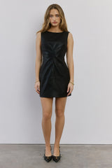 Diva Glaze PU Mini Dress Black