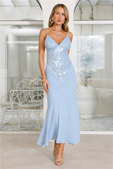 Sea Glow Sequin Maxi Dress Blue