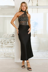 Wild Charm Halter Maxi Dress Leopard