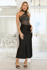 Wild Charm Halter Maxi Dress Leopard