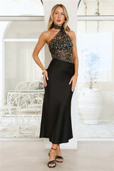 Wild Charm Halter Maxi Dress Leopard