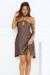 Sunset Muse Halter Mini Dress Brown