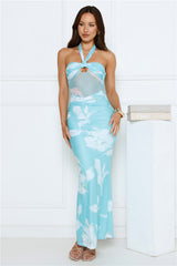 Firelight Strapless Maxi Dress Blue