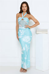 Firelight Strapless Maxi Dress Blue