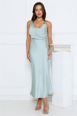 Pretty in Passion Satin Maxi Dress Sage