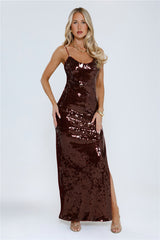 Sequin Statement Midi Dress Wine