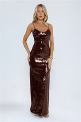 Sequin Statement Midi Dress Wine