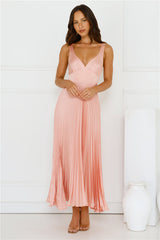 Dream Whispers Pleated Maxi Dress Pink