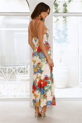 Vivid Allure Mesh Maxi Dress Print