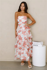 Chicago Chic Strapless Maxi Dress Print