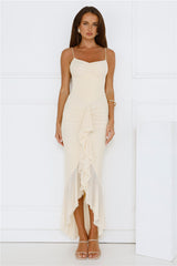 Shimmer In The Dark Mesh Maxi Dress Yellow