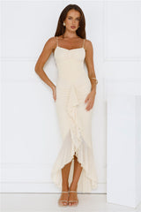 Shimmer In The Dark Mesh Maxi Dress Yellow