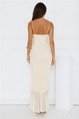 Shimmer In The Dark Mesh Maxi Dress Yellow