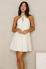 Breezy Beauty Halter Mini Dress Yellow