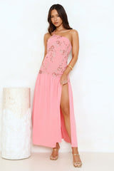 Love’s Secret Garden One Shoulder Maxi Dress Pink