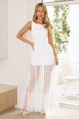 Chic Whispers Maxi Dress White