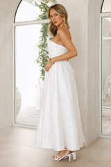 Dancing In Magic Strapless Maxi Dress White