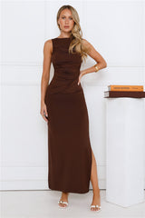 Simple Chic Maxi Dress Brown