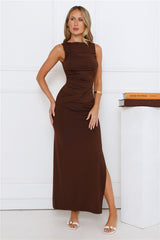 Simple Chic Maxi Dress Brown