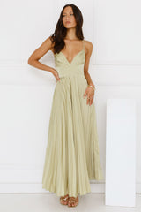 Exclusive Invite Satin Maxi Dress Lime