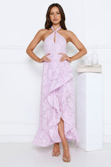 Sunbeam Shell Halter Maxi Dress Lilac