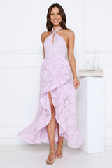Sunbeam Shell Halter Maxi Dress Lilac