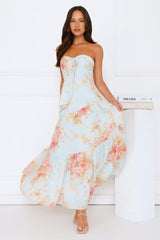 She’s the Blueprint Strapless Maxi Dress Print