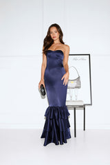 Deep Ocean Strapless Maxi Dress Navy
