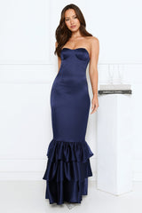 Deep Ocean Strapless Maxi Dress Navy