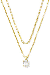 Kendra Scott Cailin Multi Strand Necklace White Crystal