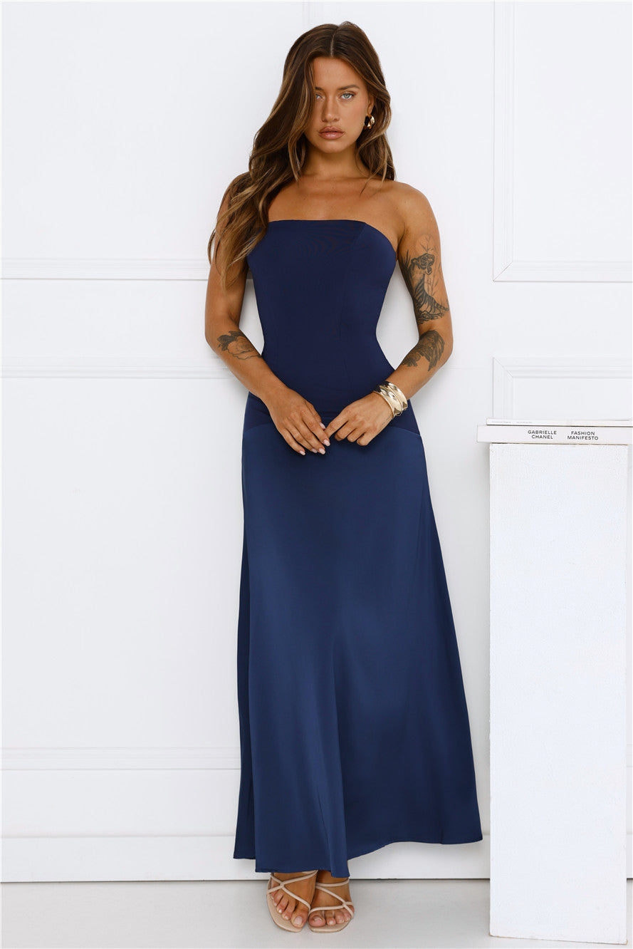 Daydream Darling Strapless Maxi Dress Navy