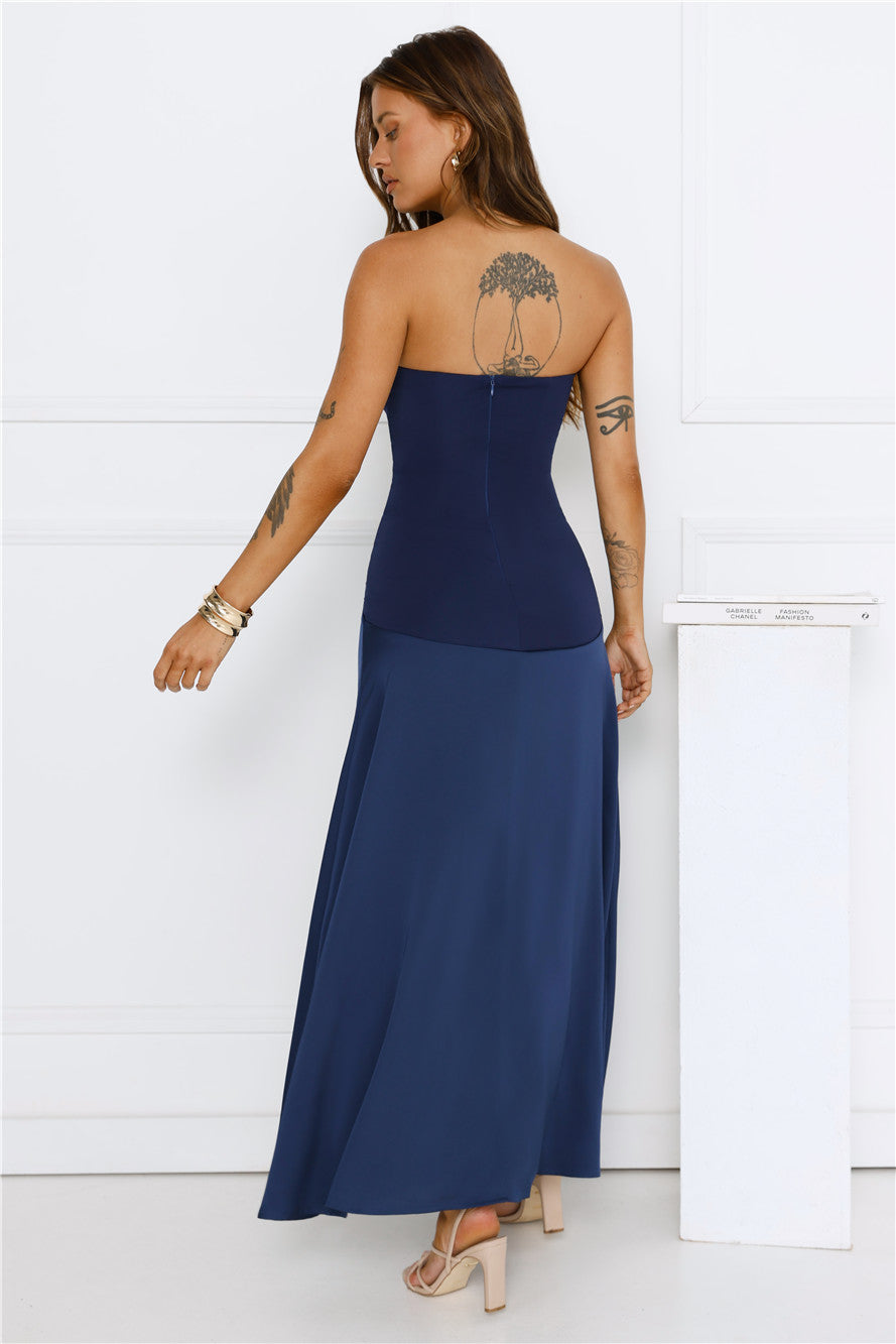 Daydream Darling Strapless Maxi Dress Navy