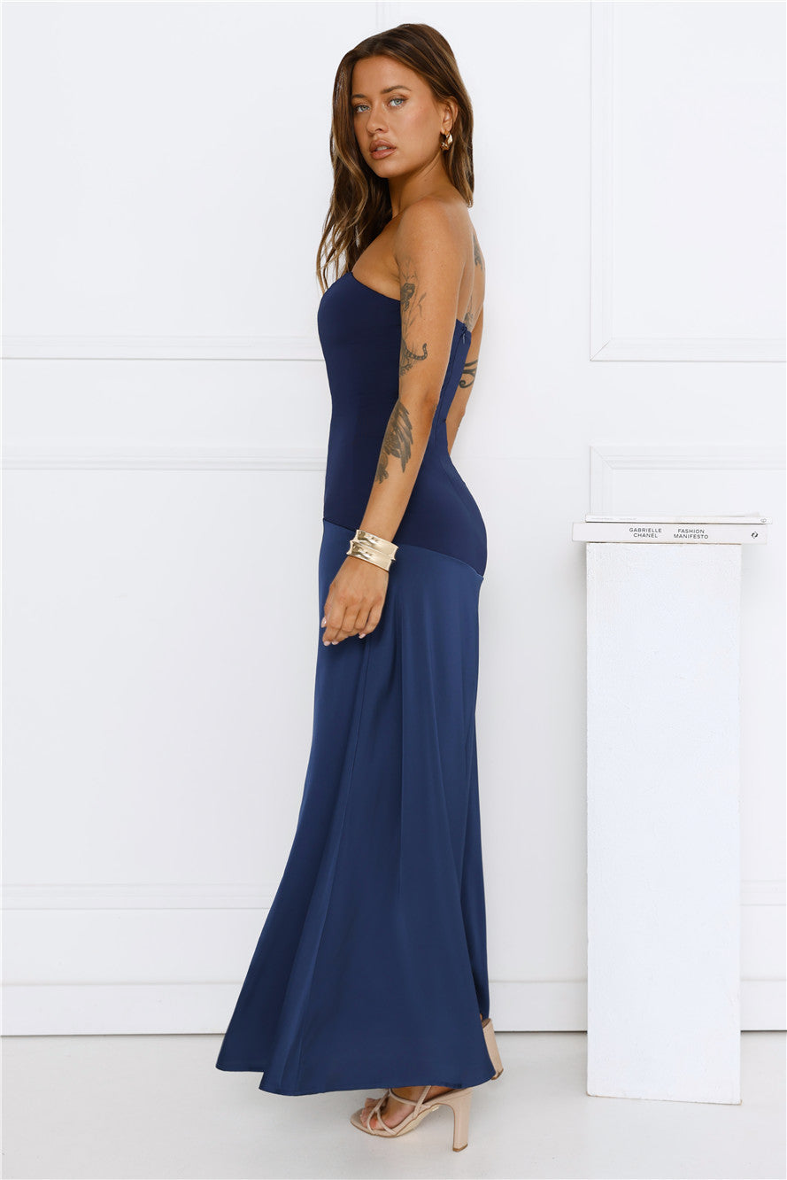 Daydream Darling Strapless Maxi Dress Navy
