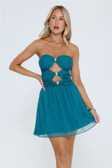 Sunset Solace Strapless Mini Dress Green