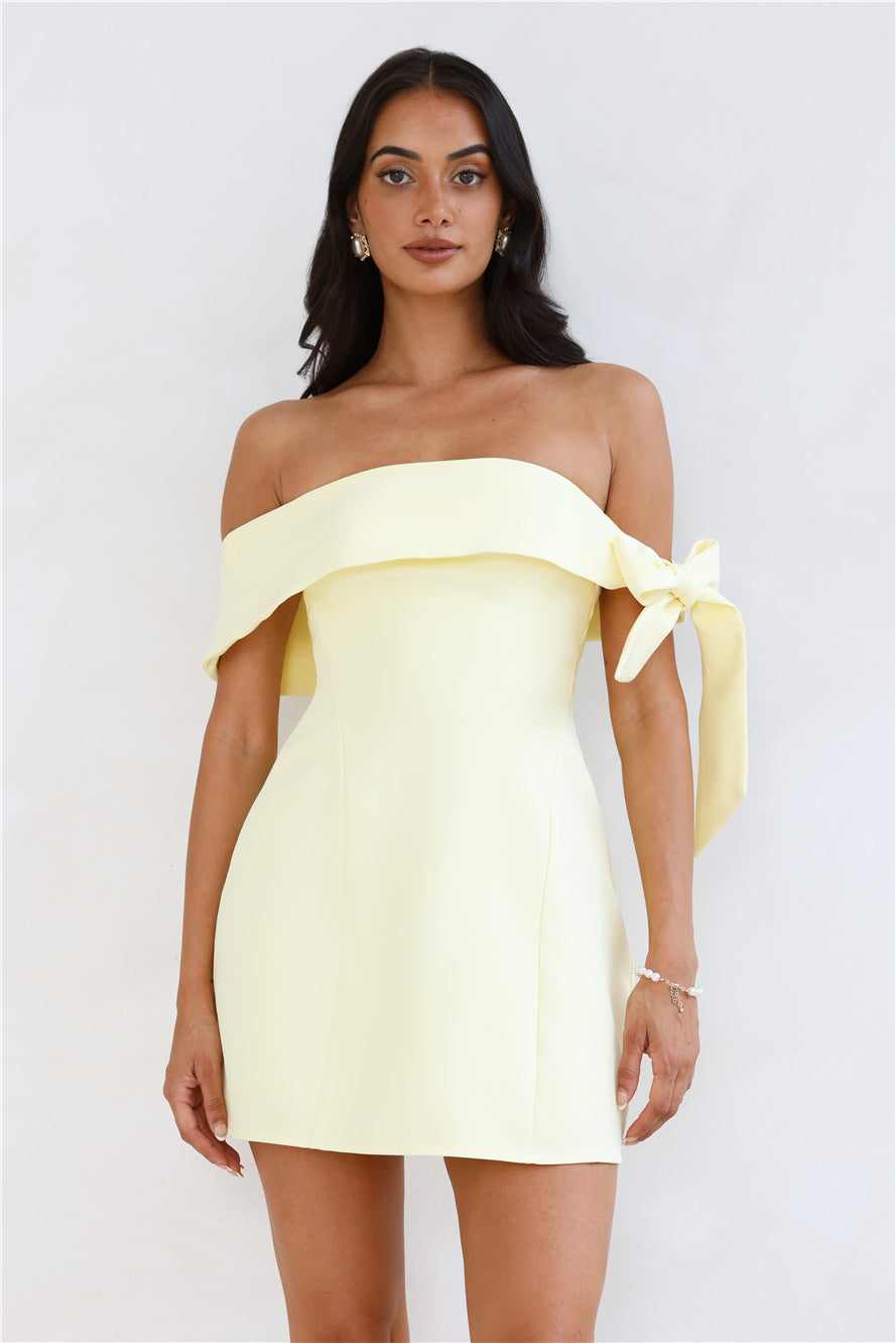 Seashell Dream Off Shoulder Mini Dress Yellow