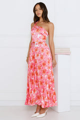 Sunny Silhouette Satin One Shoulder Pink