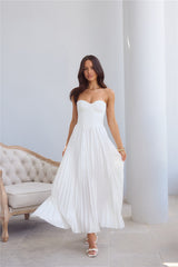 Do Not Disturb Strapless Maxi Dress White