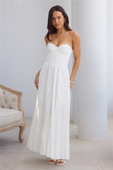 Do Not Disturb Strapless Maxi Dress White