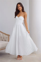 Do Not Disturb Strapless Maxi Dress White