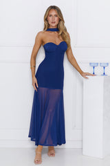 Serene Sway Strapless Maxi Dress Navy
