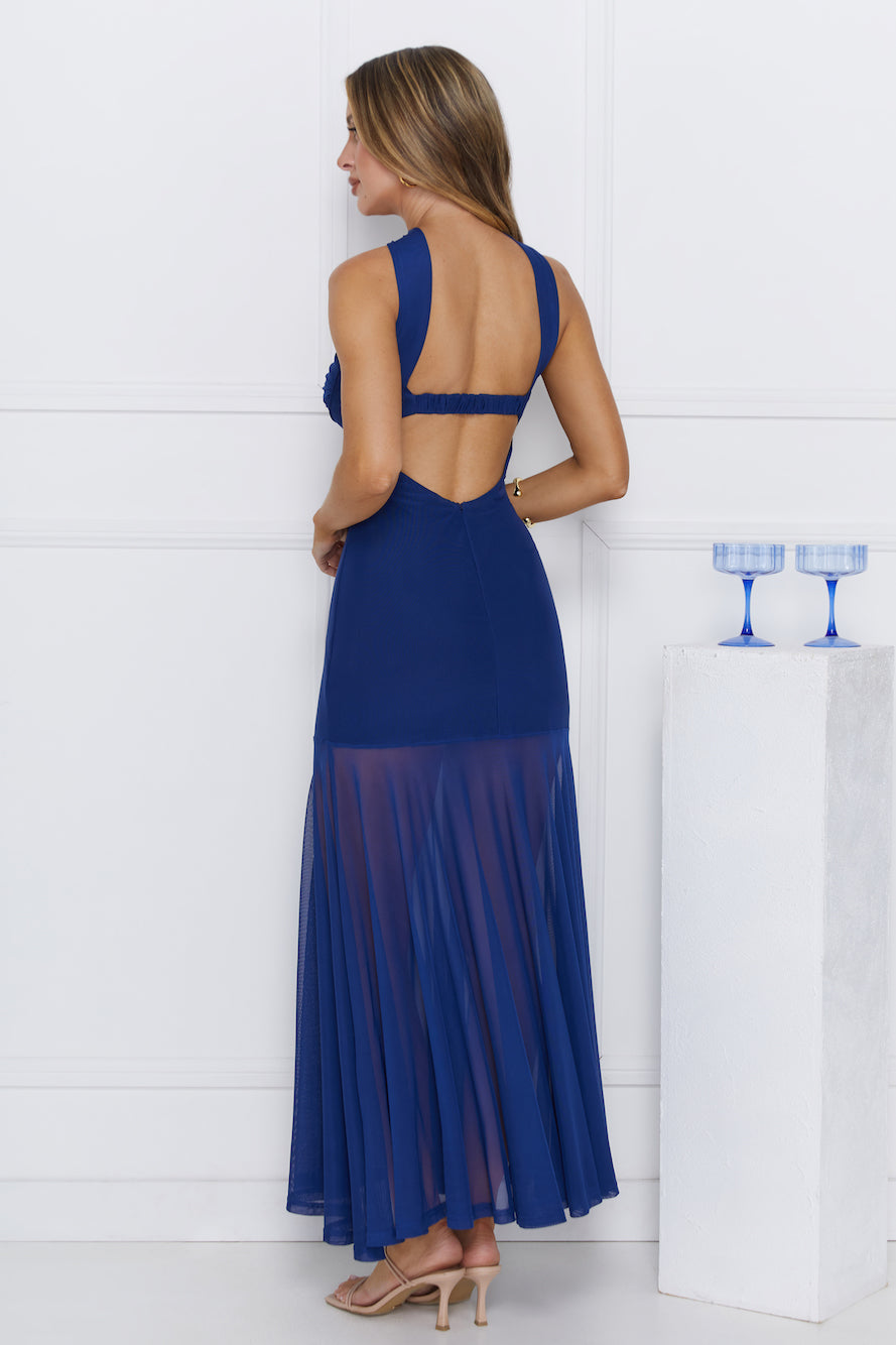 Serene Sway Strapless Maxi Dress Navy